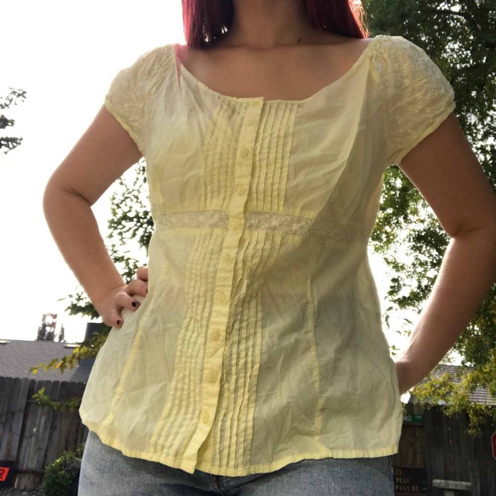 Y2K Yellow Blouse